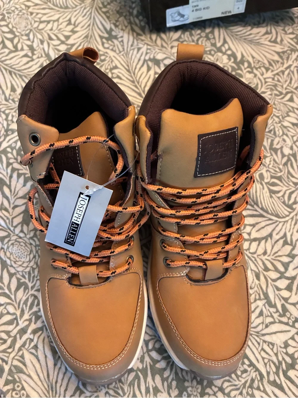 Big Kids’ Tan Lace-Up Work-Style Boots